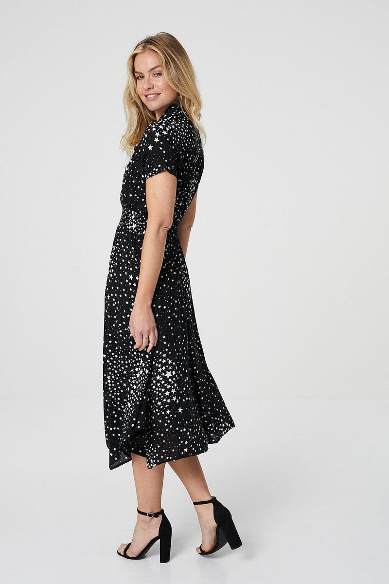 Star Print Midi Shirt Dress | Izabel London